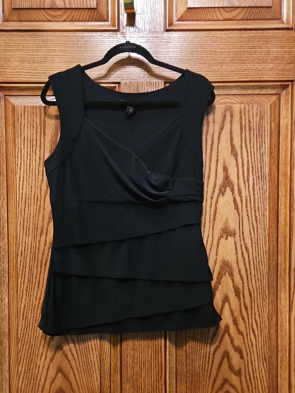 White House Black Market Black Sleeveless Layered Camisole